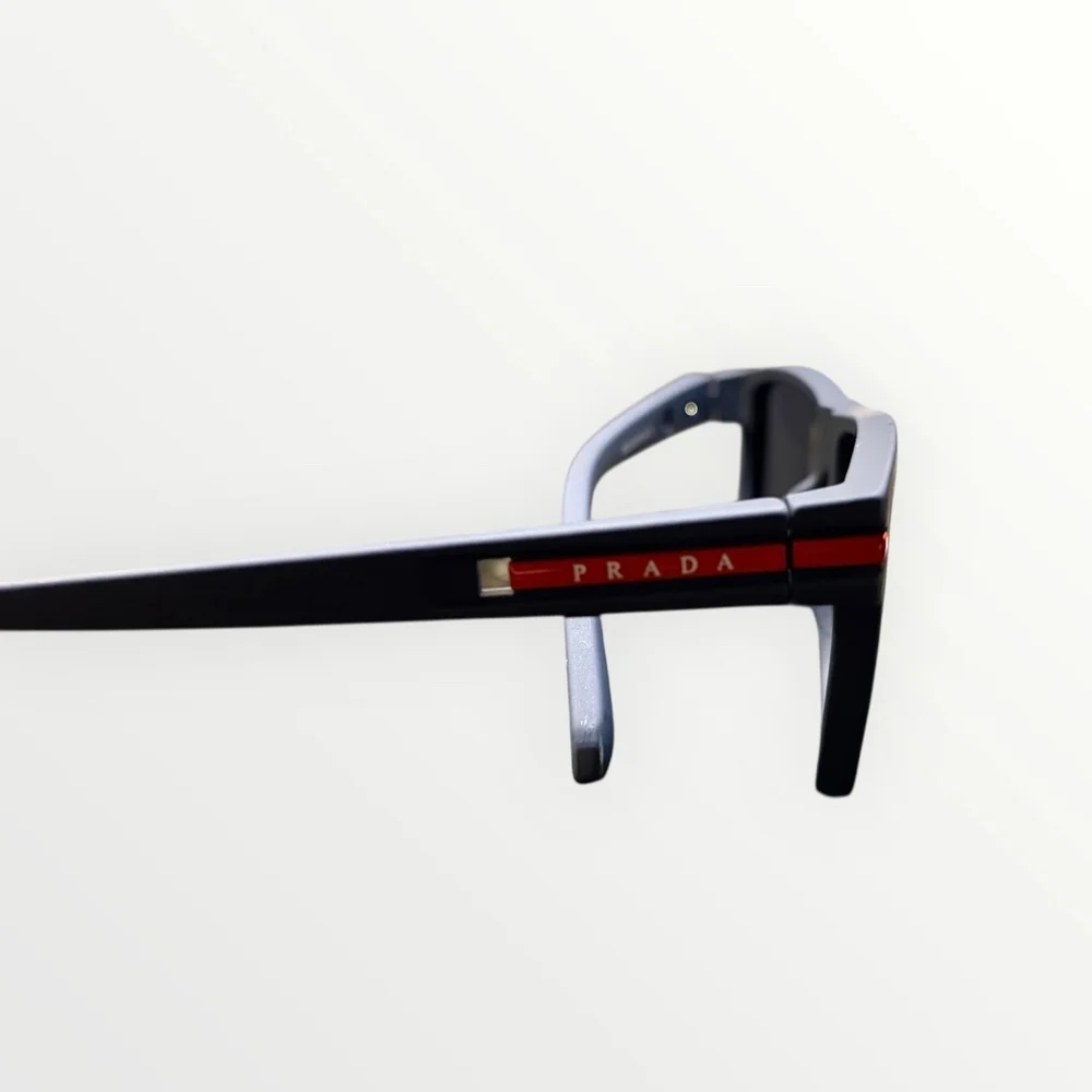 Prada Navy Blue Rectangular Sunglasses w/ Case - Picture 2 of 5